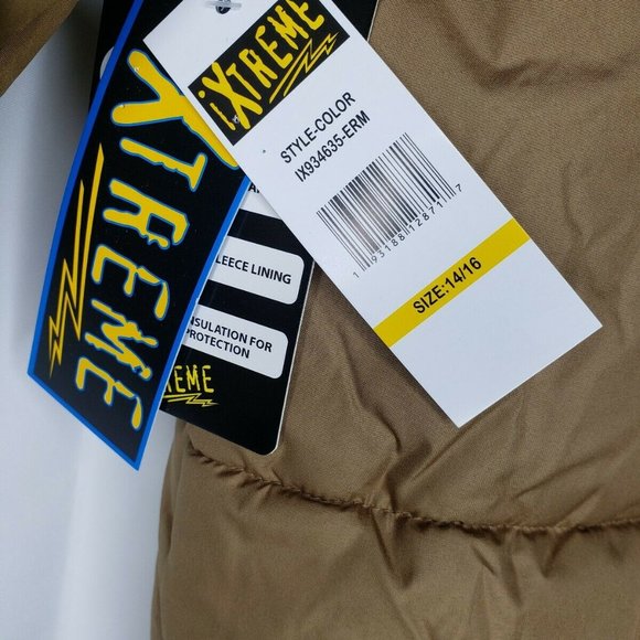 iXtreme Boys Brown Plaid Interior Full Zip Jacket With Skully Hat Included - Picture 7 of 12